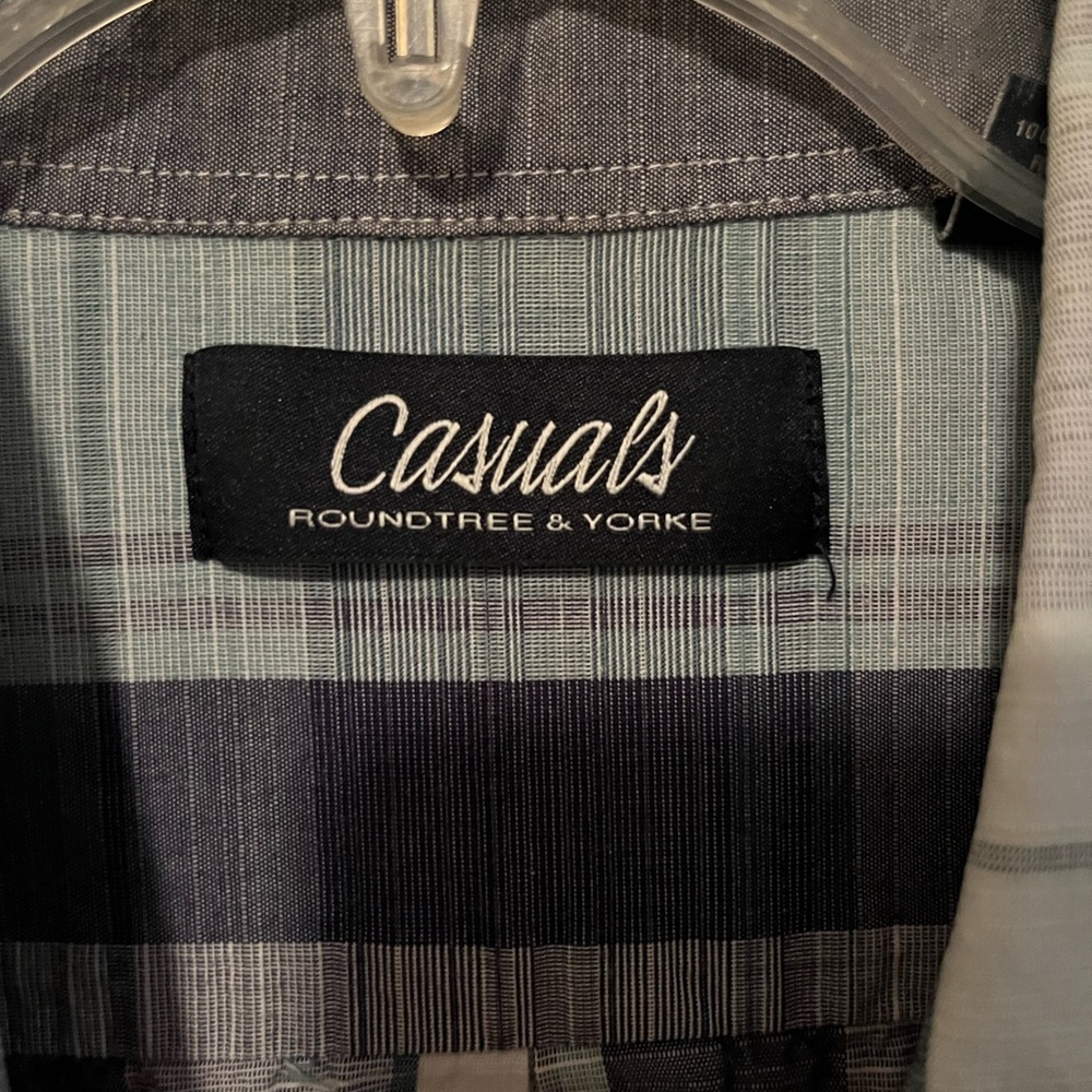 Plaid Blue and Gray Men's Shirt - Picture 3 of 4